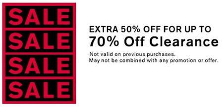 Extra 50% Off for Up to 70% Off Clearance from Express