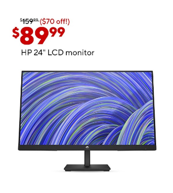 $89.99 HP 24'' LCD Monitor