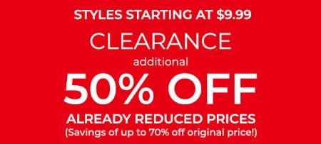 Additional 50% Off Already Reduced Prices