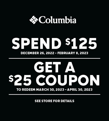 Spend $125 and Get $25 from Columbia