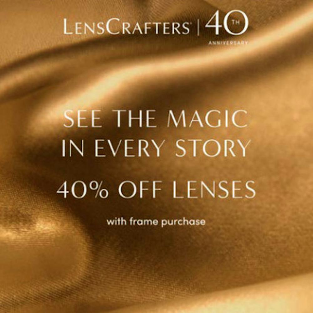 40% OFF LENSES with frame purchase*