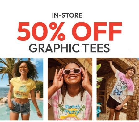 50% Off Graphic Tees from Forever 21