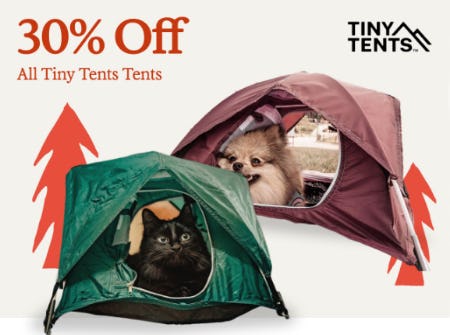 30% Off All Tiny Tents Tents