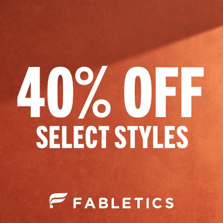Fabletics 40% Off Select Styles Sale! from Fabletics