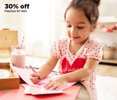 30% Off Pajamas for Kids from Kohl's