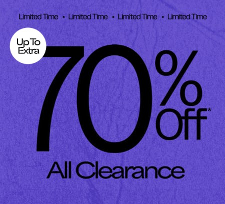 Up to Extra 70% Off All Clearance