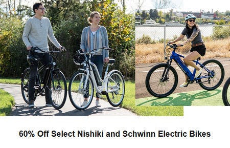 60% Off Select Nishiki and Schwinn Electric Bikes