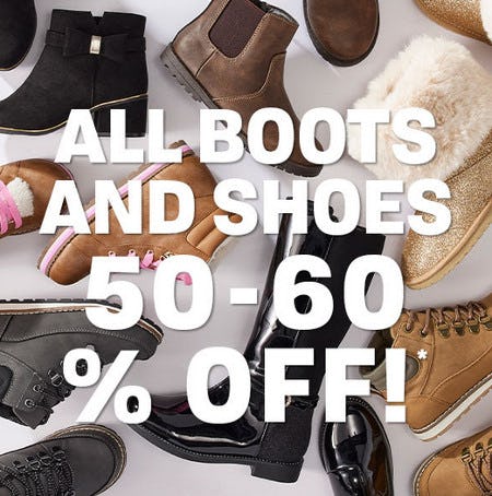 All Boots and Shoes 50-60% Off from The Children's Place