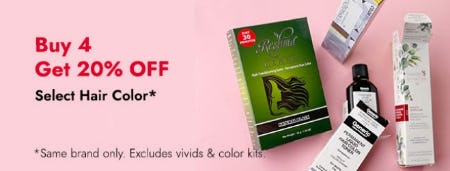 Buy 4 Get 20% Off Select Hair Color from Sally Beauty Supply