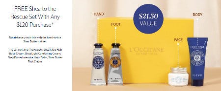 Free Shea to the Rescue Set With Any $120 Purchase from L'Occitane