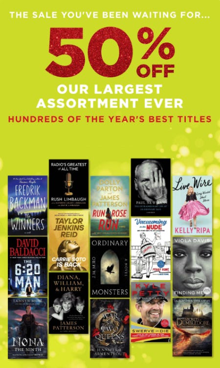 50% Off Our Largest Assortment Ever from Books-A-Million