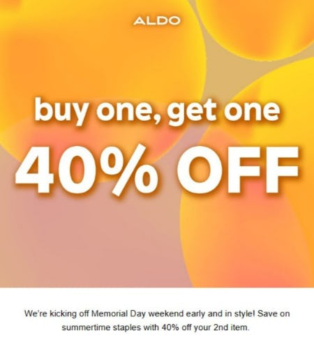 Buy One, Get One 40% Off Summertime Staples from ALDO