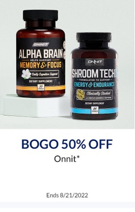BOGO 50% Off Onnit from The Vitamin Shoppe                      