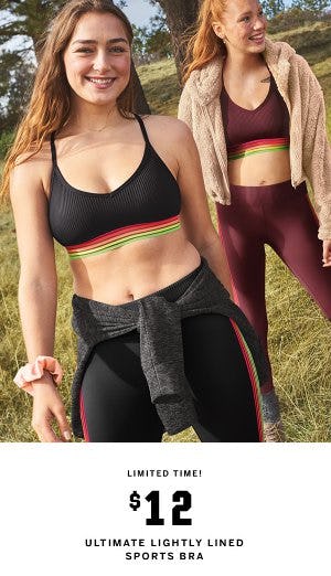 lightly lined sports bra