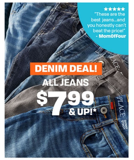 All Jeans $7.99 & Up from The Children's Place