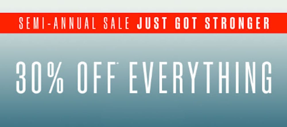 Semi-Annual Sale 30% Off