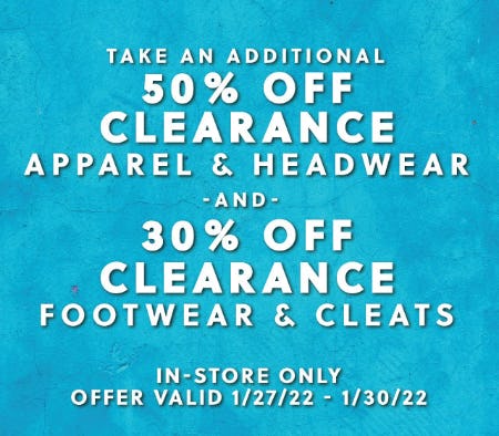 Additional 50% Off Clearance from Hibbett Sports