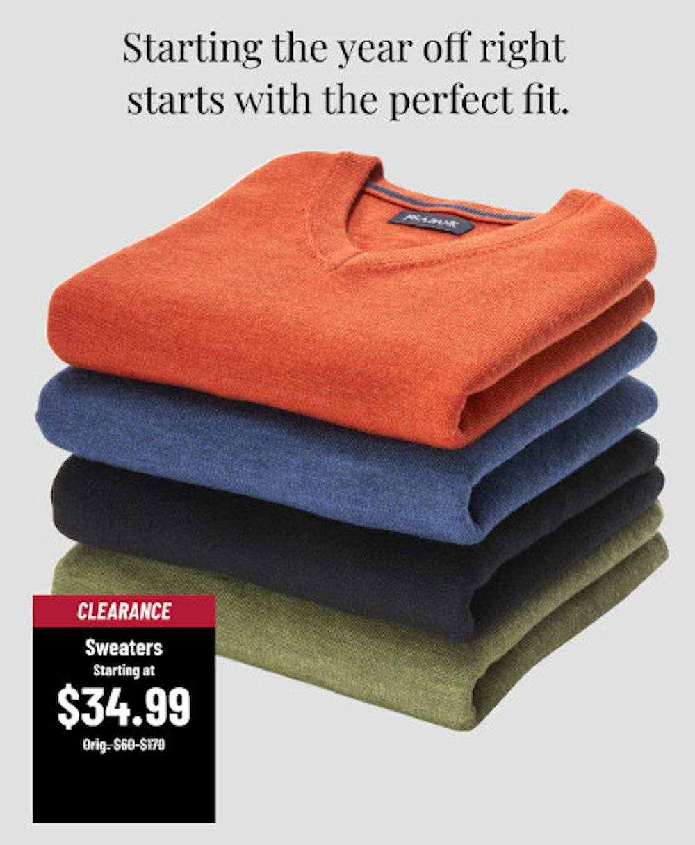 Clearance Sweaters Starting at $34.99