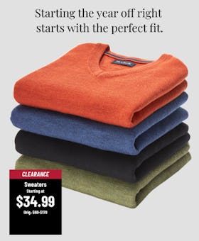 Clearance Sweaters Starting at $34.99