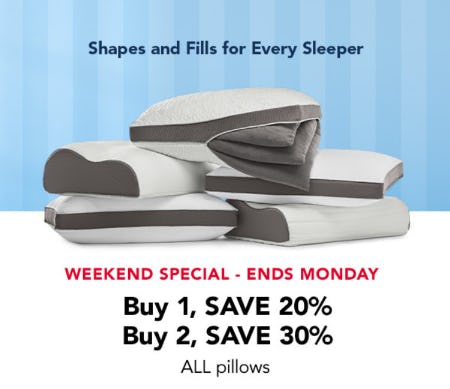 Buy More Save More: Up to 30% Off Pillows from Sleep Number