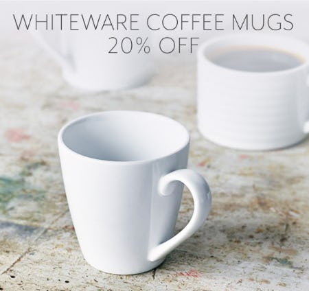 Whiteware Coffee Mugs 20% Off from Sur La Table