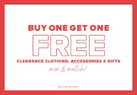 Buy One, Get One Free Clearance Clothing, Accessories and Gifts