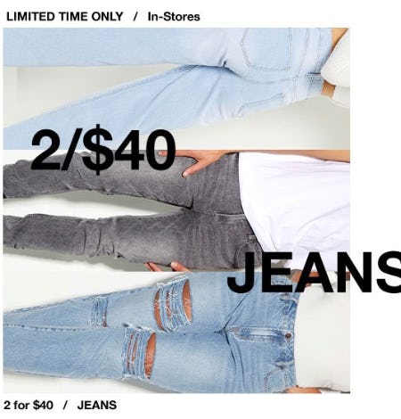 2 for $40 Jeans from rue21