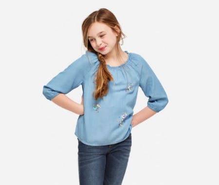 Sequin Chambray Top from Justice
