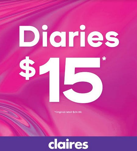 $15 Diaries from Claire's