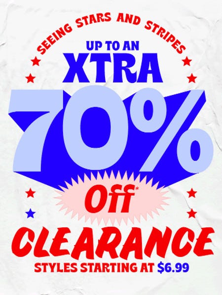 Up to an Extra 70% Off Clearance