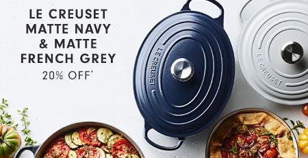 20% Off Le Creuset Matte Navy & Matte French Grey from Williams-Sonoma