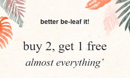 Buy 2, Get 1 Free Almost Everything from Abercrombie Kids