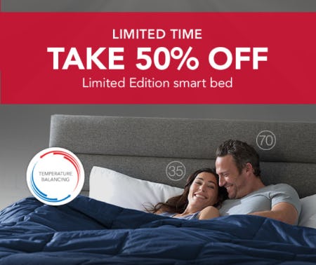 50% Off Limited Edition smart bed from Sleep Number                            