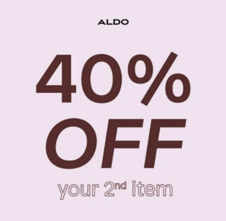 40% Off Your 2nd Item from ALDO