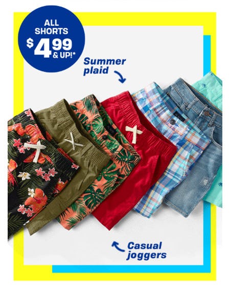 All Shorts $4.99 and Up