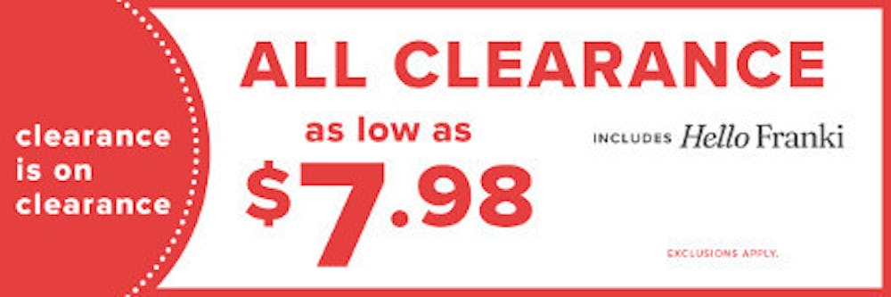 All Clearance As Low as $7.98