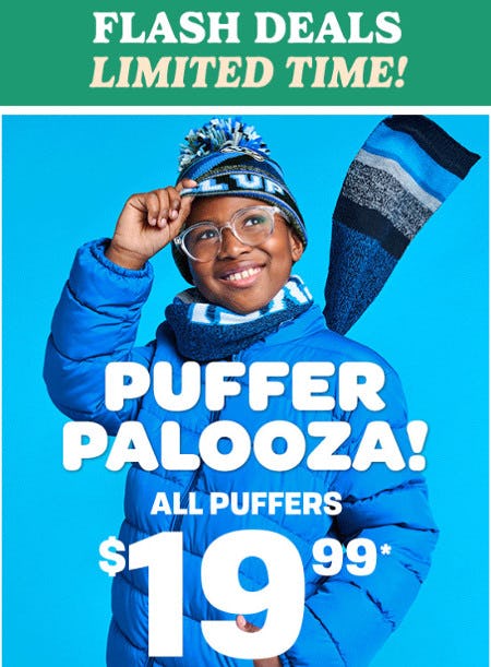 All Puffers $19.99 from The Children's Place Gymboree