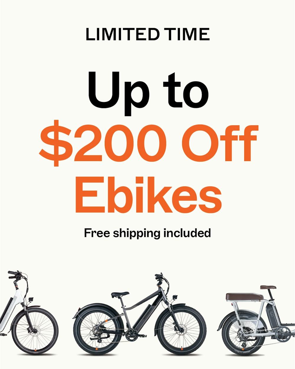 Up to $200 off EBIKES