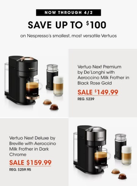 Save Up to $100 on Nespresso