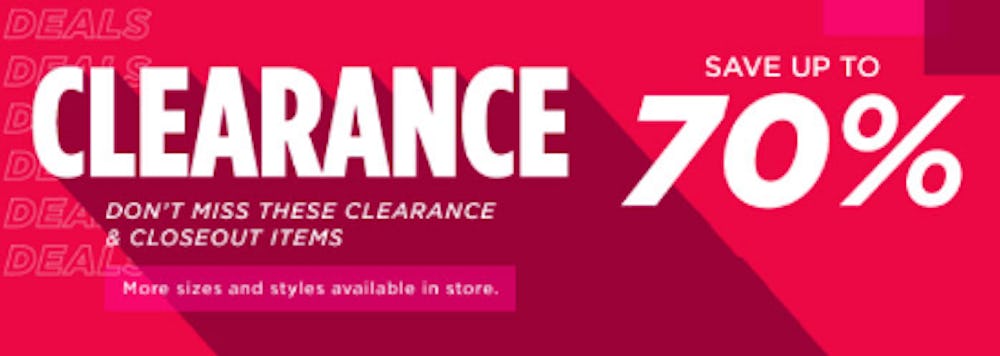 Clearance Save Up to 70%