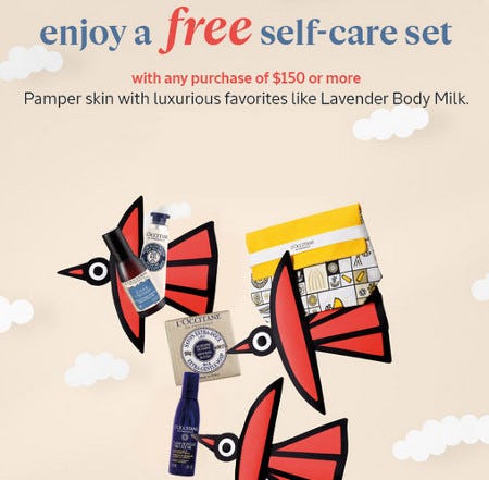 Free Self-Care Set With Any Purchase of $150 or More from L'Occitane
