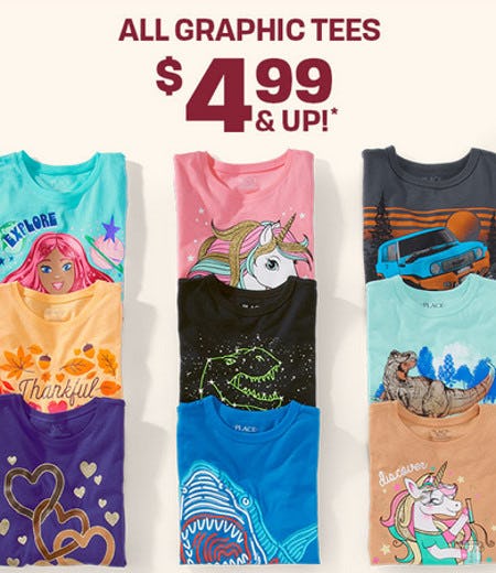 All Graphic Tees $4.99 and Up from The Children's Place Gymboree