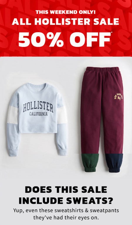 All Hollister Sale 50% Off from Hollister Co.