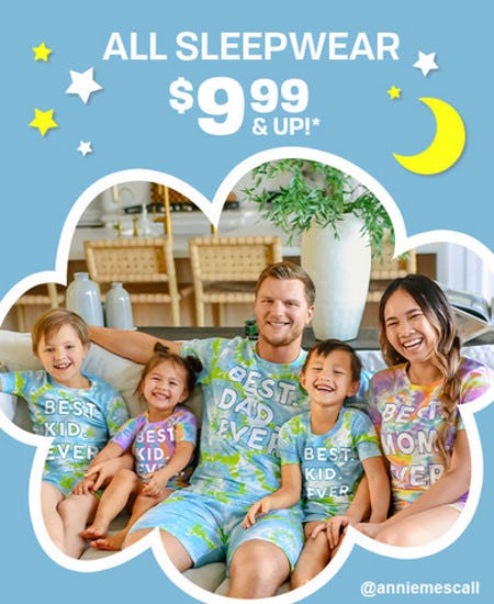 All Sleepwear $9.99 and Up from The Children's Place