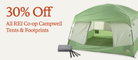 30% Off All REI Co-op Campwell Tents & Footprints