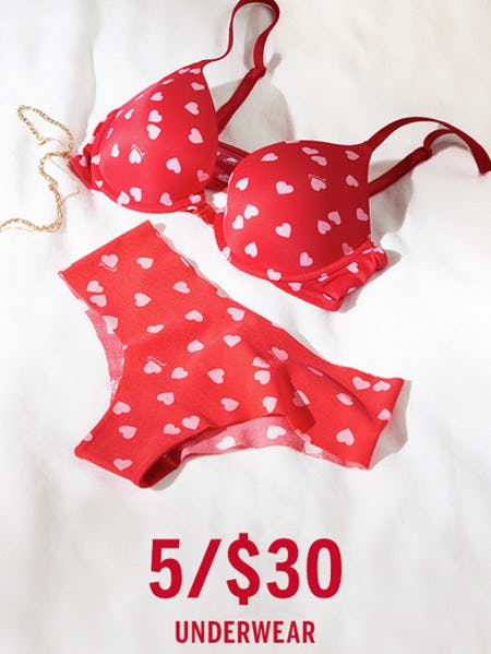 5 for $30 Underwear from Victoria's Secret