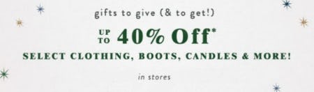 Up to 40% Off Select Clothing, Boots, Candles & More from Anthropologie