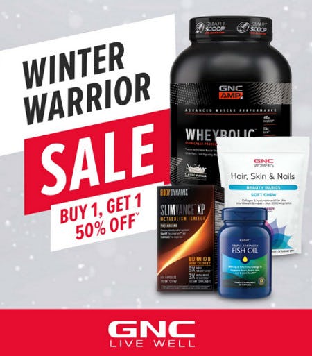 Winter Warrior Sale: Buy 1, Get 1 50% Off from GNC
