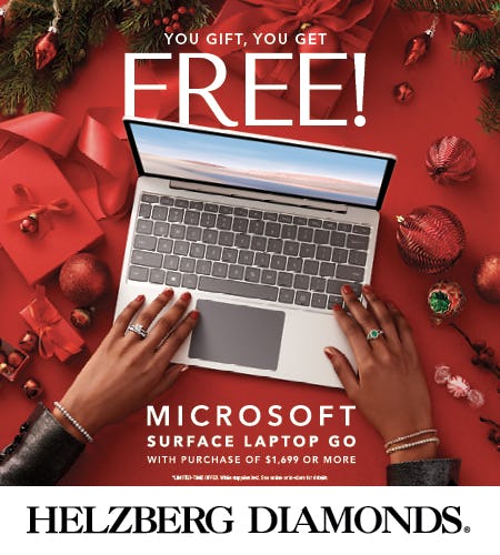 MICROSOFT SURFACE LAPTOP GO WITH PURCHASES OF $1699+ from Helzberg Diamonds