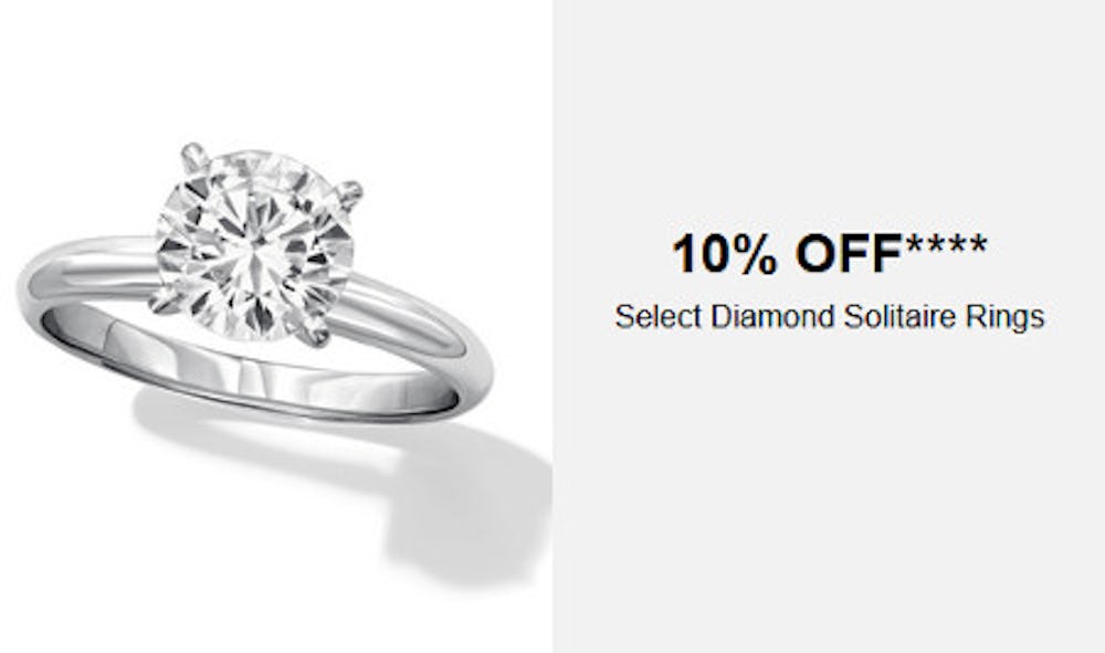 10% Off Select Diamond Solitaire Rings